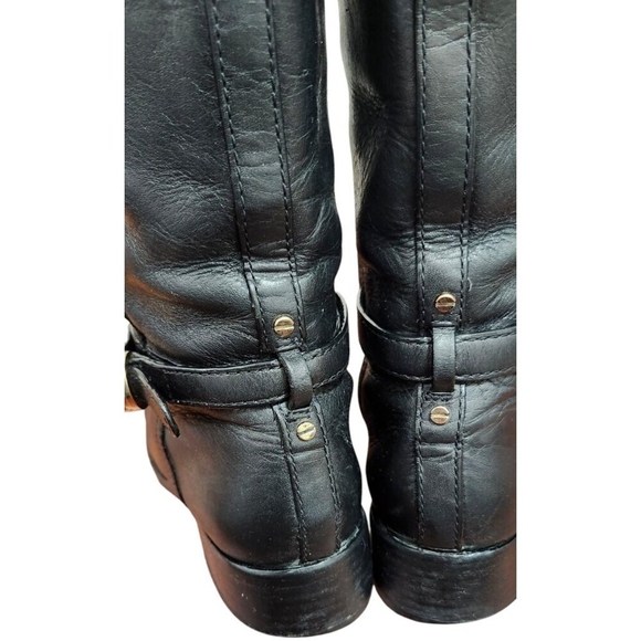 TORY BURCH Marlene Round-Toe Knee-High Black Leather Riding Boots Size 7.5 M - Picture 11 of 16